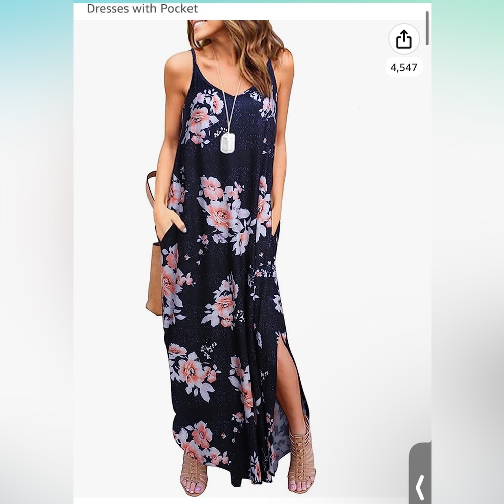 NWOT Maxi floral dress with pockets